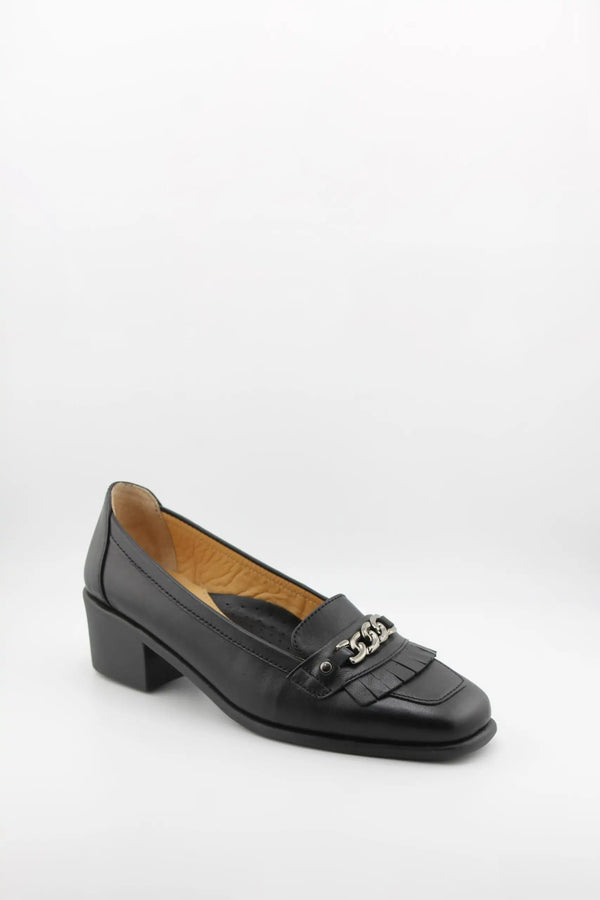 DFC Relax Chain and Tassel Block Heel Loafer
