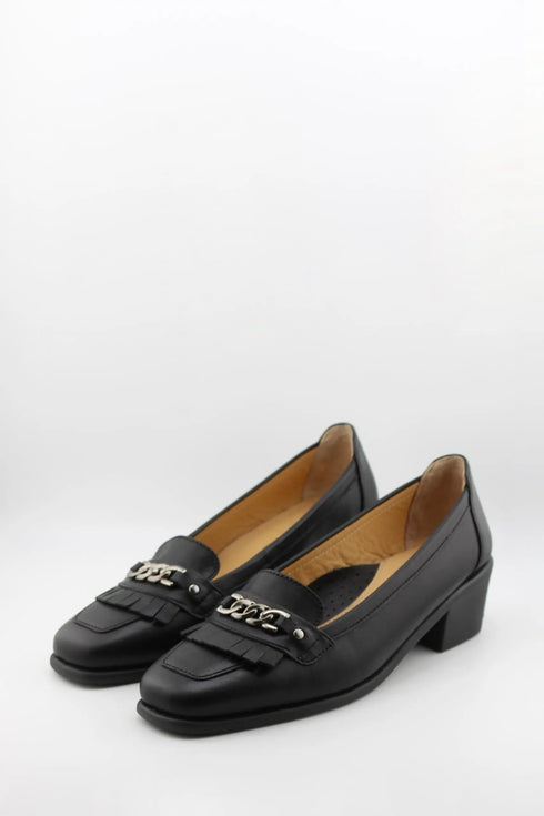 DFC Relax Chain and Tassel Block Heel Loafer