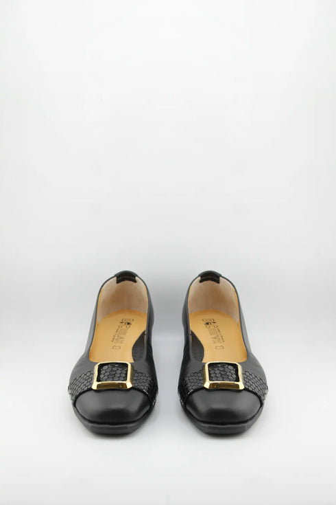 DFC Relax Leather Slip-On Flats with Buckle