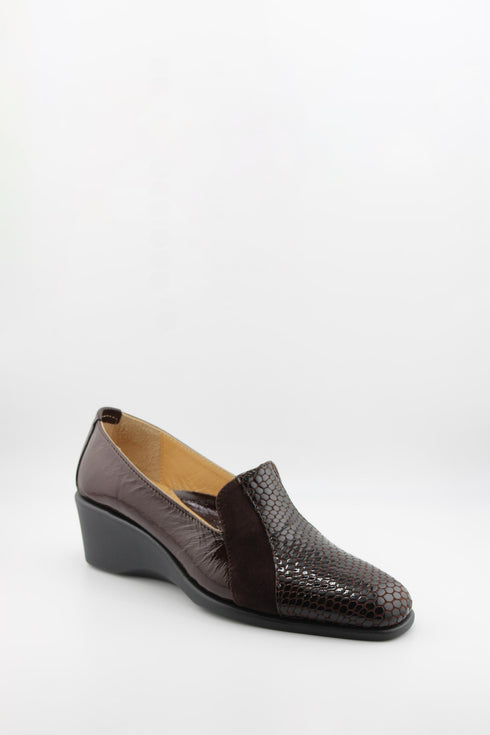 DFC Relax Snake skin Patterned Wedge Loafers