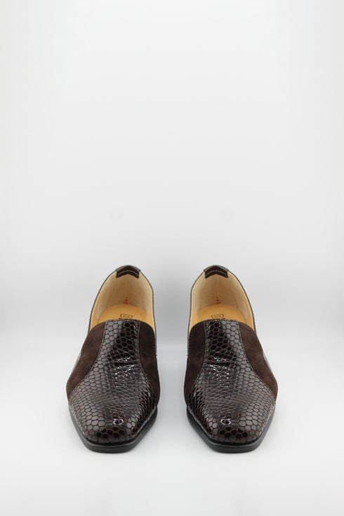 DFC Relax Snake skin Patterned Wedge Loafers