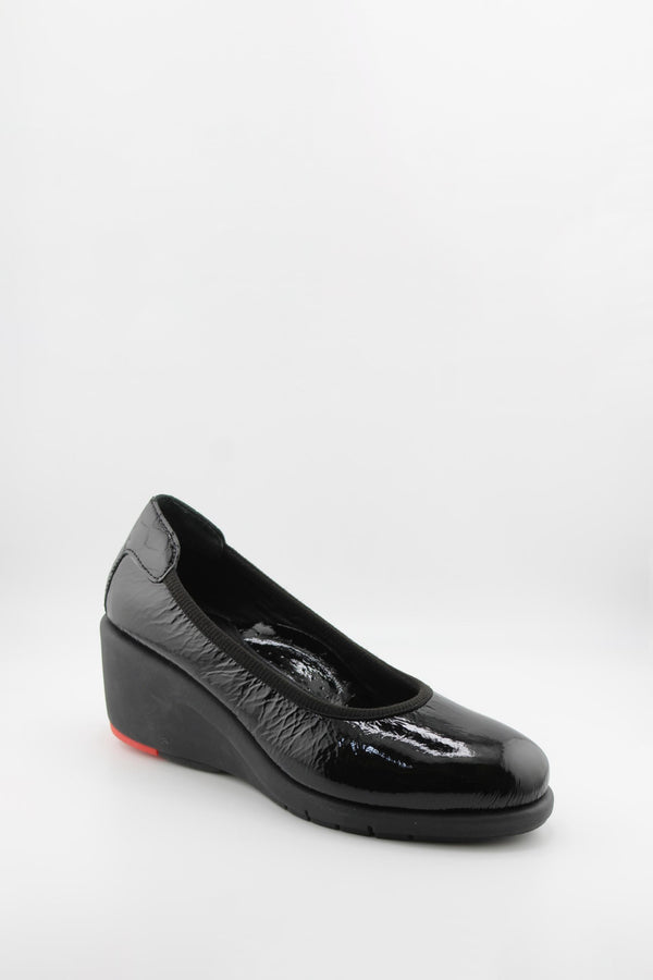 DFC Relax Patent Leather Wedge Slip-On Loafers