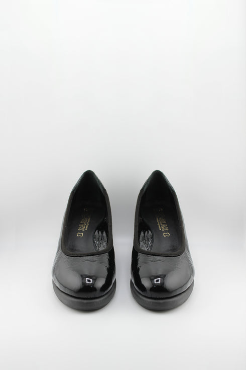 DFC Relax Patent Leather Wedge Slip-On Loafers