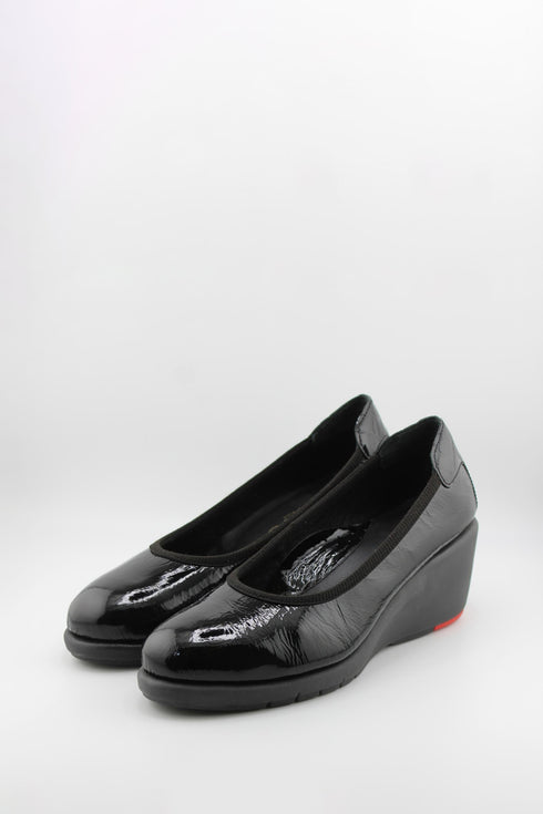DFC Relax Patent Leather Wedge Slip-On Loafers