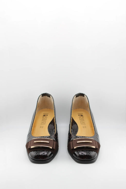 DFC Relax Snake Embossed Block Heel Pumps