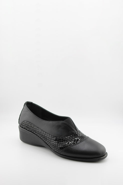 DFC Relax Comfort Wedge Loafers with Textured Accent