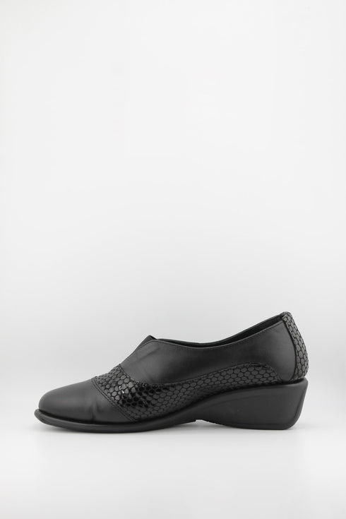 DFC Relax Comfort Wedge Loafers with Textured Accent