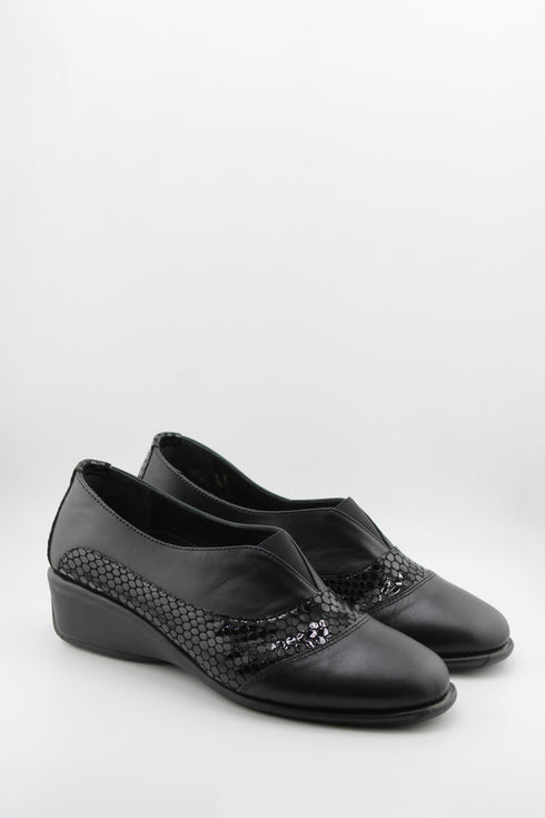 DFC Relax Comfort Wedge Loafers with Textured Accent