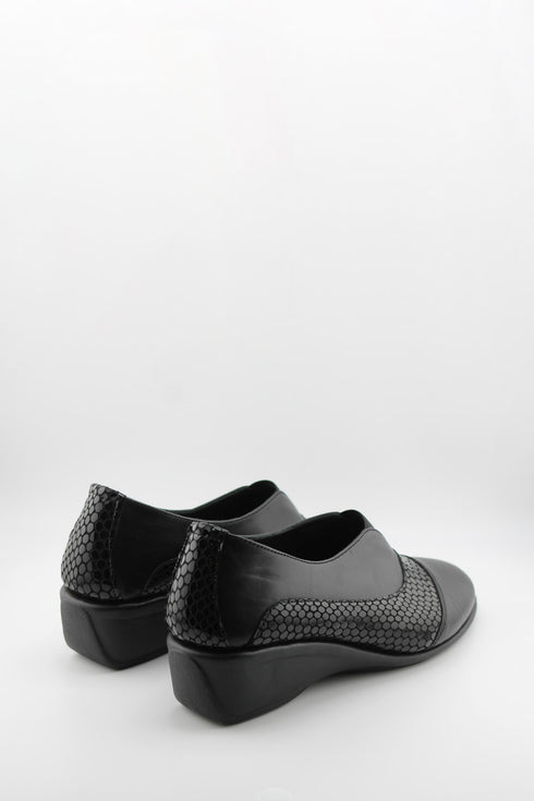 DFC Relax Comfort Wedge Loafers with Textured Accent