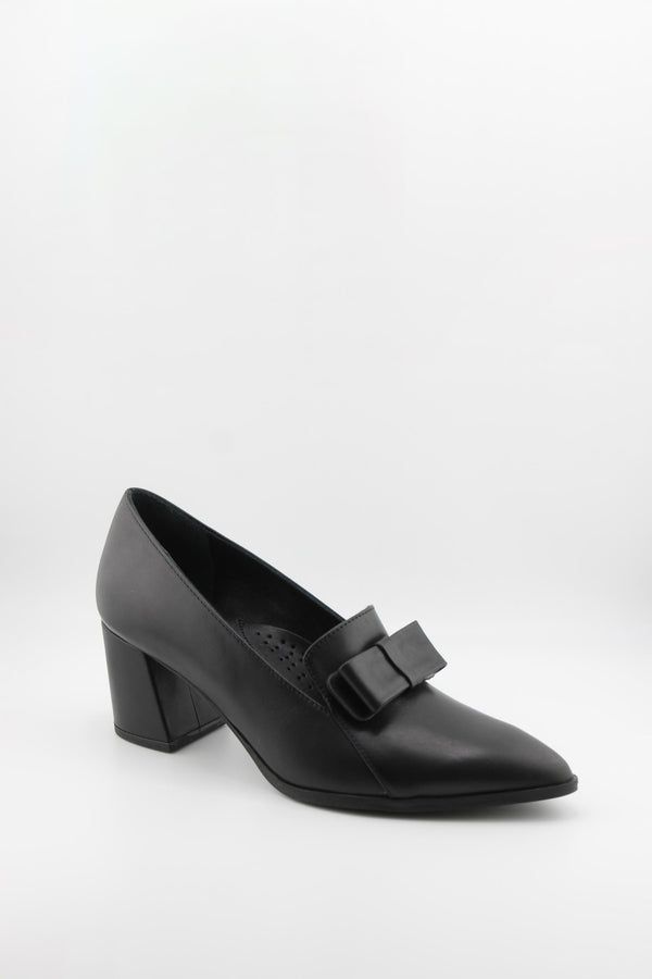 DFC Relax Pointed Toe Heeled Loafers with Bow