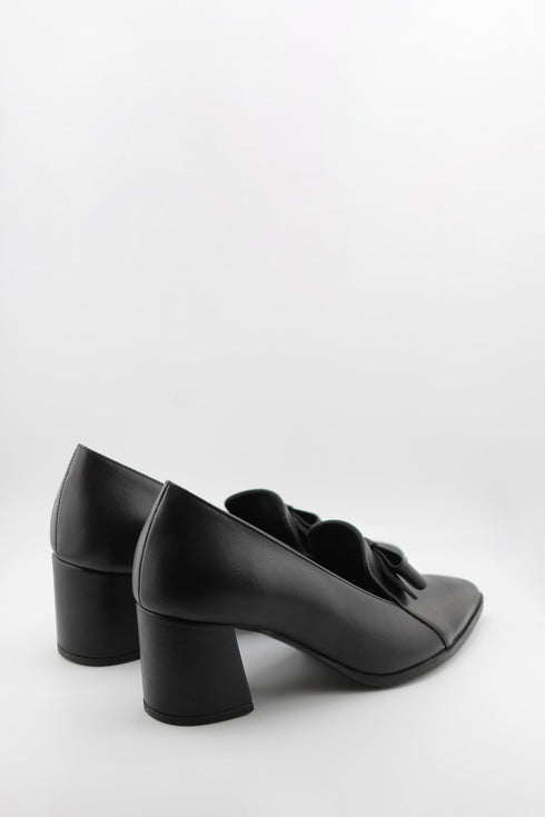 DFC Relax Pointed Toe Heeled Loafers with Bow