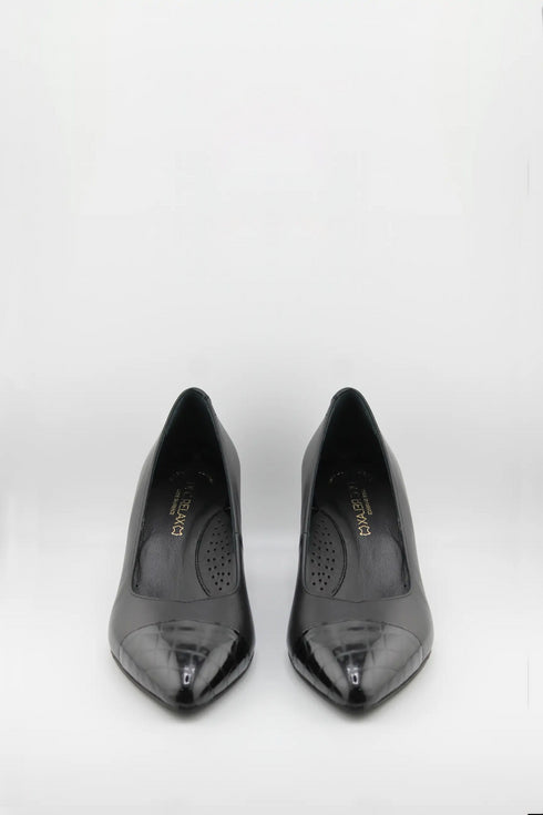 DFC Relax Patent Textured Block Heel Pumps