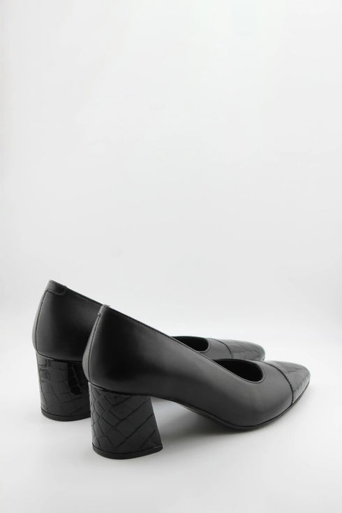DFC Relax Patent Textured Block Heel Pumps