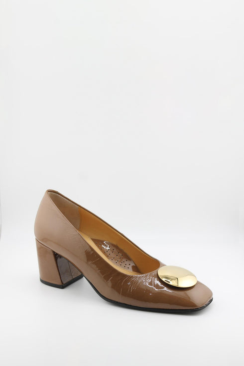 DFC Relax Elegant Block Heel Loafer with Metallic Accent