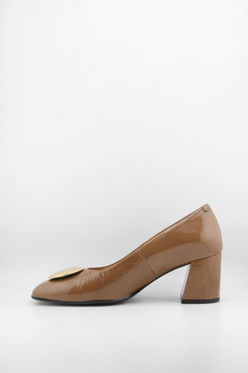 DFC Relax Elegant Block Heel Loafer with Metallic Accent