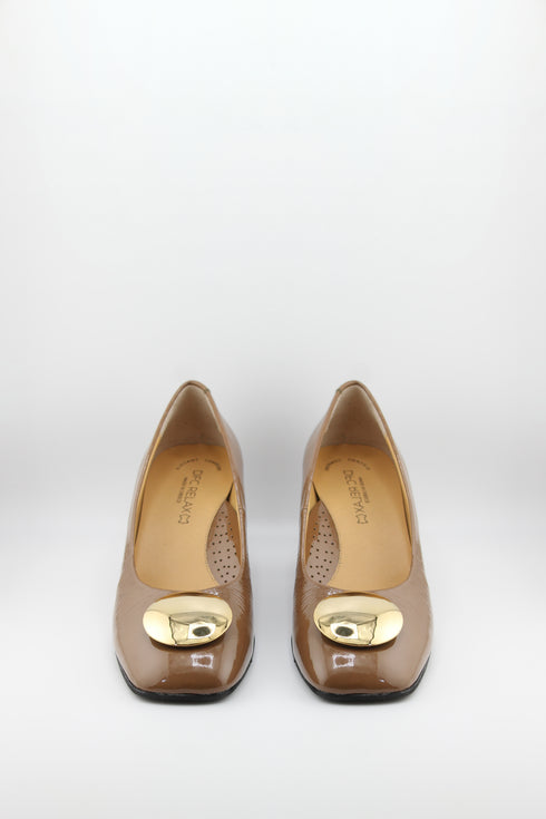 DFC Relax Elegant Block Heel Loafer with Metallic Accent