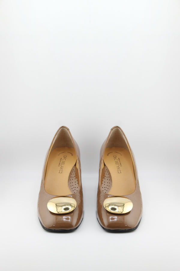 DFC Relax Elegant Block Heel Loafer with Metallic Accent