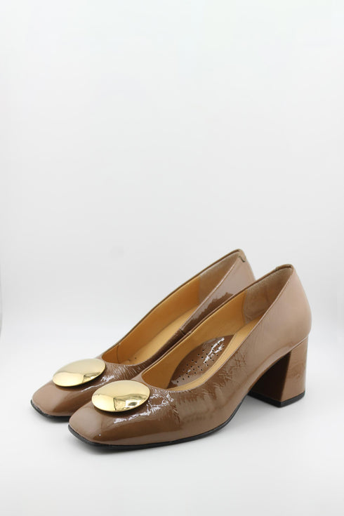 DFC Relax Elegant Block Heel Loafer with Metallic Accent