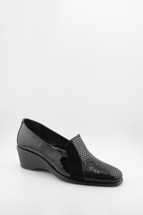 DFC Relax Snake skin Patterned Wedge Loafers