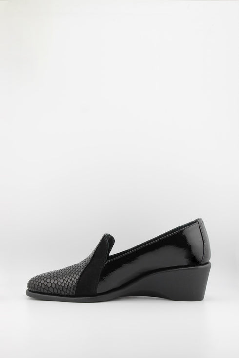 DFC Relax Snake skin Patterned Wedge Loafers