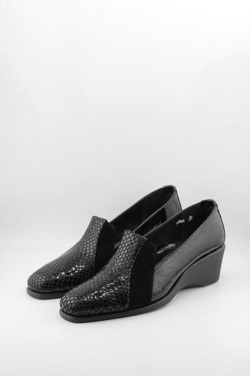 DFC Relax Snake skin Patterned Wedge Loafers