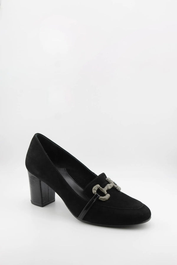 DFC Relax Block Heel Loafer with Chain Detail