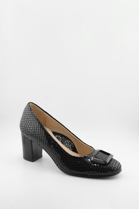 DFC Relax Hexagonal Textured Block Heel Pumps