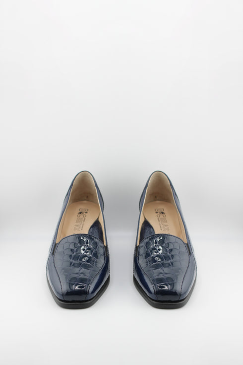 DFC Relax Crocodile Embossed Wedge Loafers