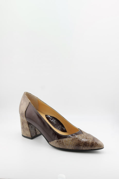 DFC Relax Textured Leather Block Heel Pumps