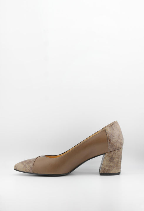 DFC Relax Textured Leather Block Heel Pumps