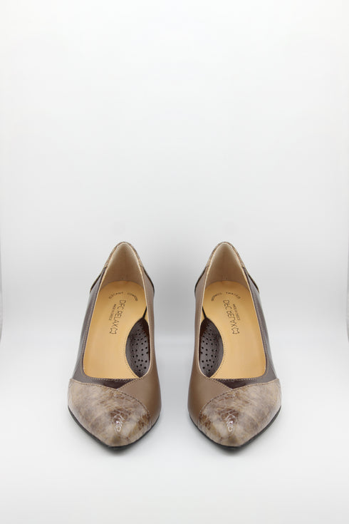 DFC Relax Textured Leather Block Heel Pumps