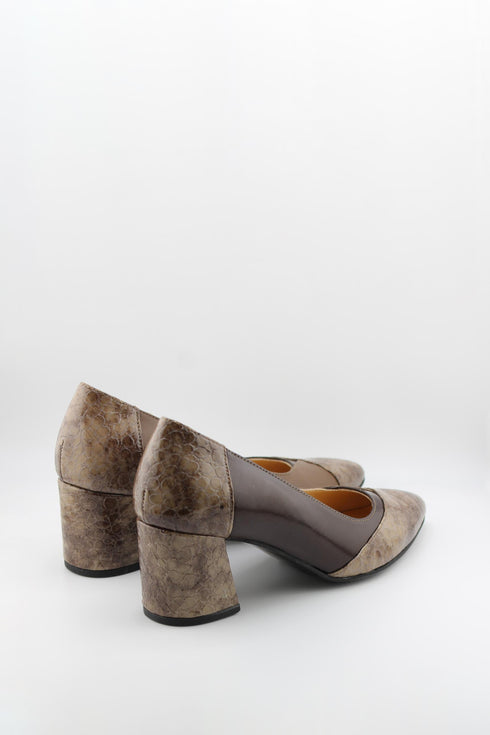 DFC Relax Textured Leather Block Heel Pumps