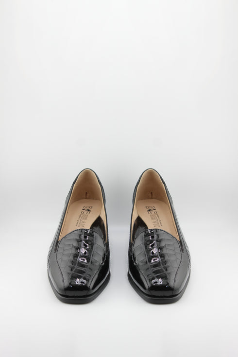 DFC Relax Crocodile Embossed Wedge Loafers