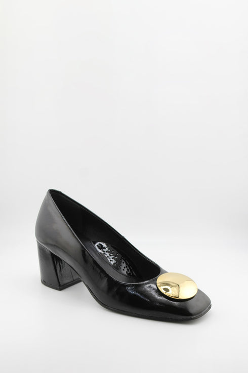 DFC Relax Elegant Block Heel Loafer with Metallic Accent