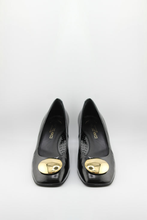 DFC Relax Elegant Block Heel Loafer with Metallic Accent