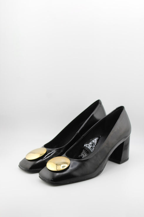 DFC Relax Elegant Block Heel Loafer with Metallic Accent