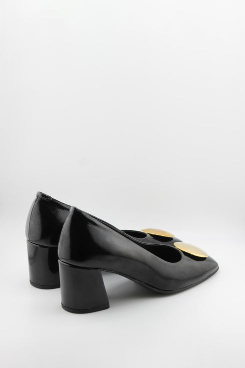 DFC Relax Elegant Block Heel Loafer with Metallic Accent