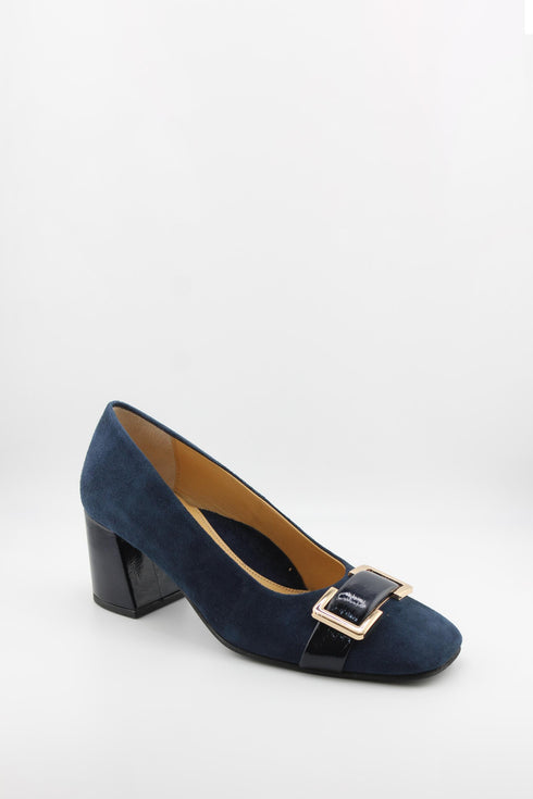 DFC Relax Suede Block Heel Loafers with Buckle