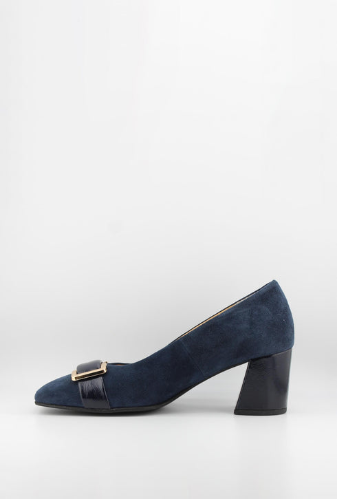 DFC Relax Suede Block Heel Loafers with Buckle