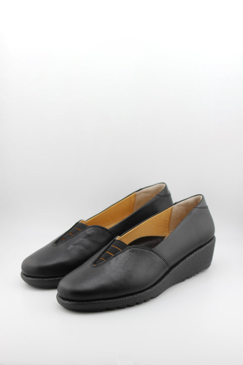 DFC Relax Comfort Wedge Loafers with Elastic Detail