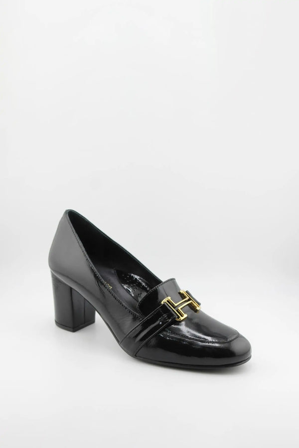 DFC Relax Buckled Patent Leather Block Heel Loafer