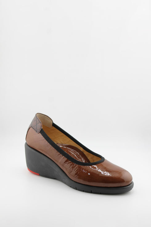 DFC Relax Patent Leather Wedge Slip-On Loafers