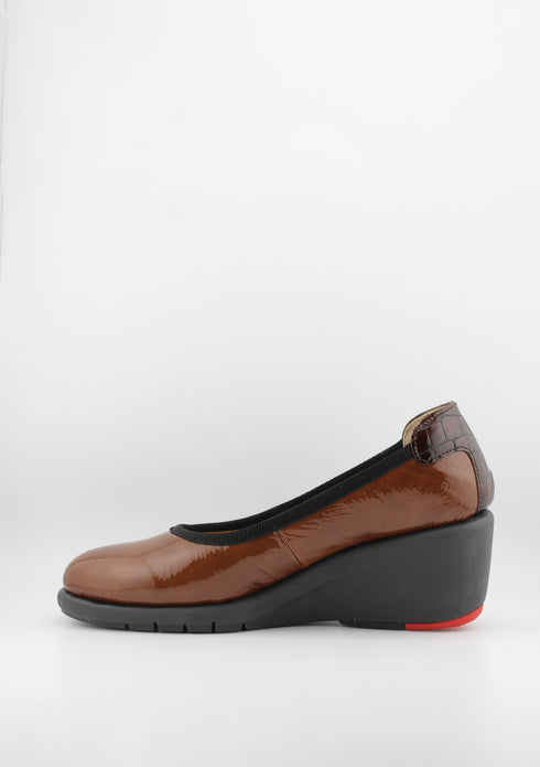 DFC Relax Patent Leather Wedge Slip-On Loafers