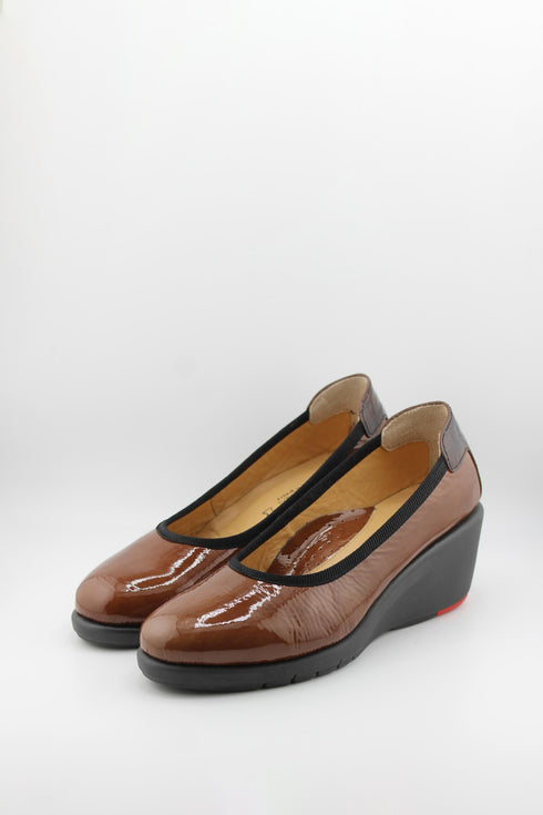 DFC Relax Patent Leather Wedge Slip-On Loafers