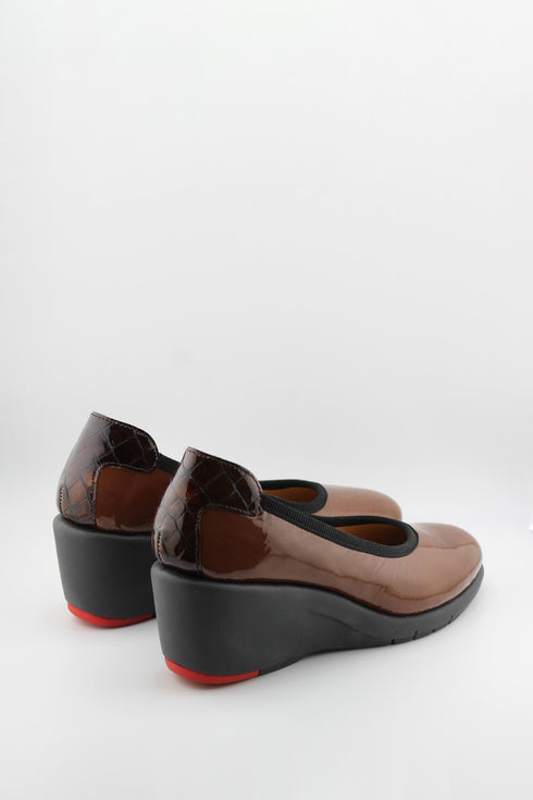 DFC Relax Patent Leather Wedge Slip-On Loafers