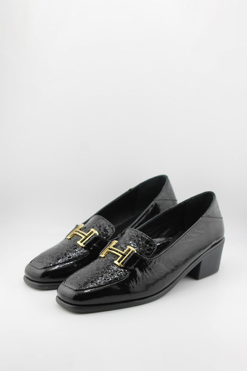 DFC Relax Chain Detail Block Heel Loafers
