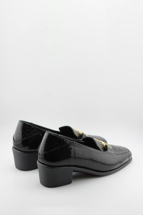 DFC Relax Chain Detail Block Heel Loafers