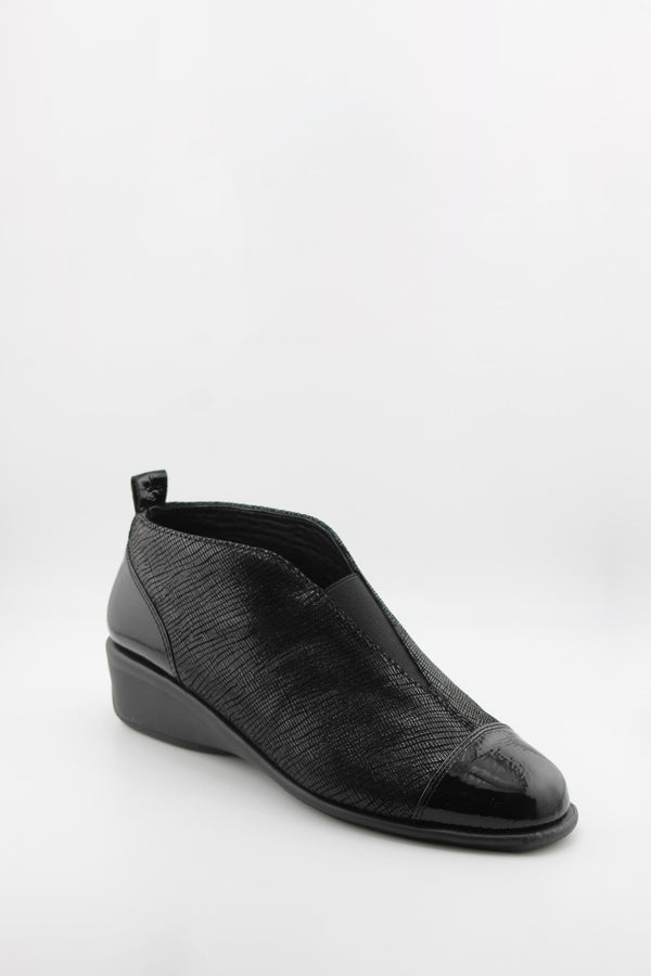 DFC Relax Textured Leather Wedge Ankle Boots