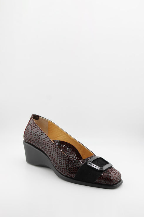 DFC Relax Wedge Heel Patent Loafer with Buckle