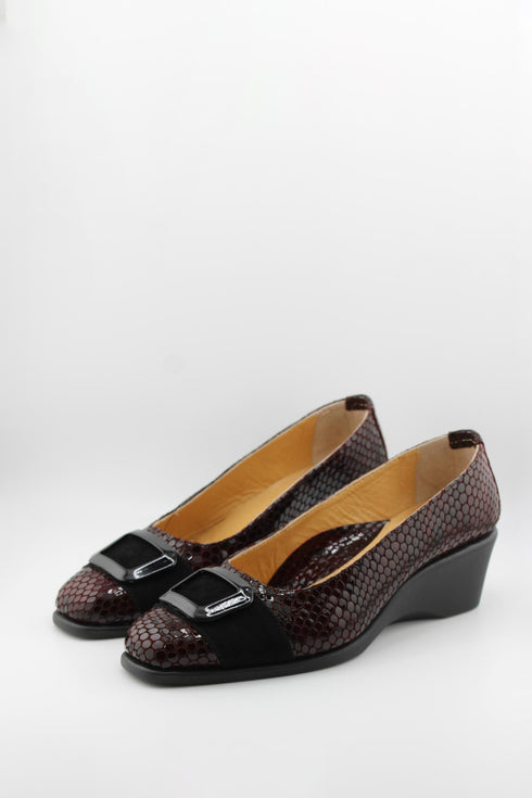 DFC Relax Wedge Heel Patent Loafer with Buckle